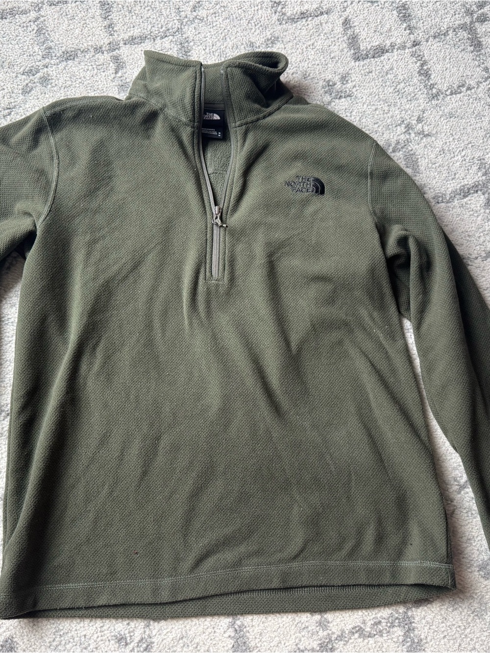 The North Face Olive Zip-Neck Fleece Pullover